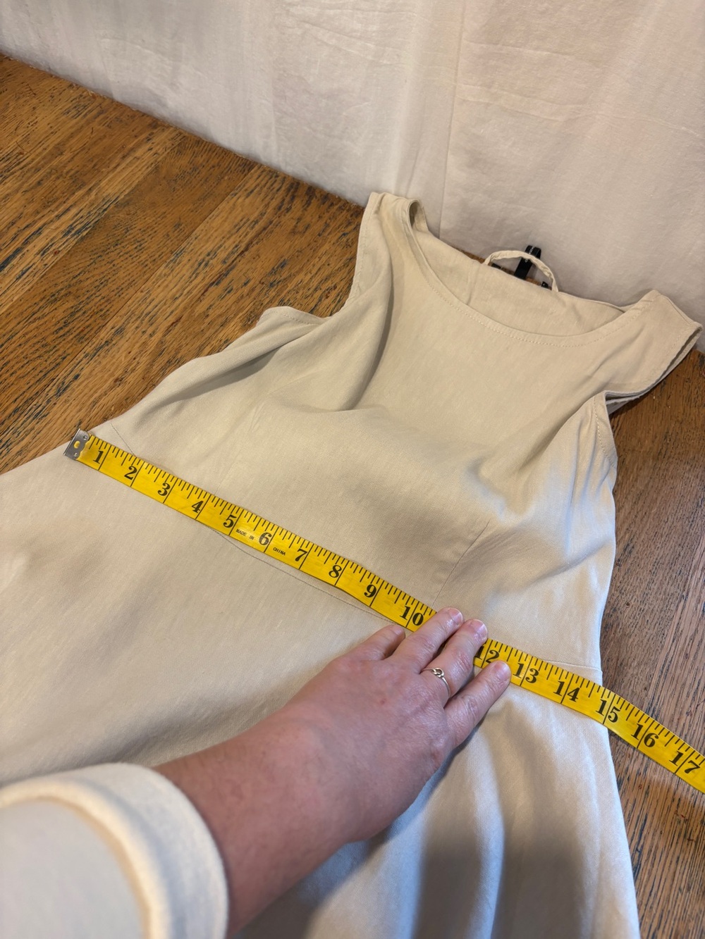 SARAH PACINI Beige Linen Blend Dress Size 0 XS - Picture 14 of 15